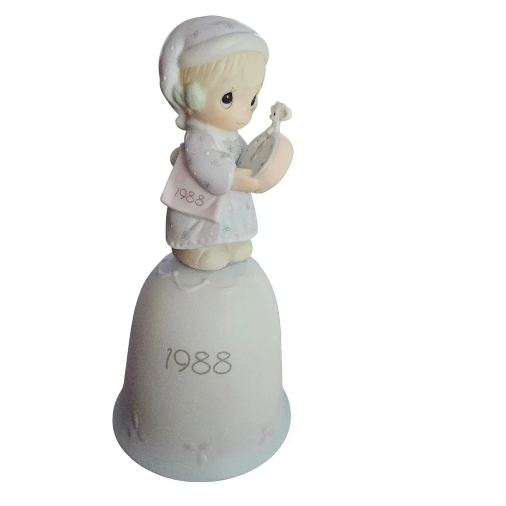 Precious Moments 1988 Christmas Bell Time To Wish You A Merry Christmas 115304